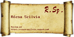 Rózsa Szilvia névjegykártya